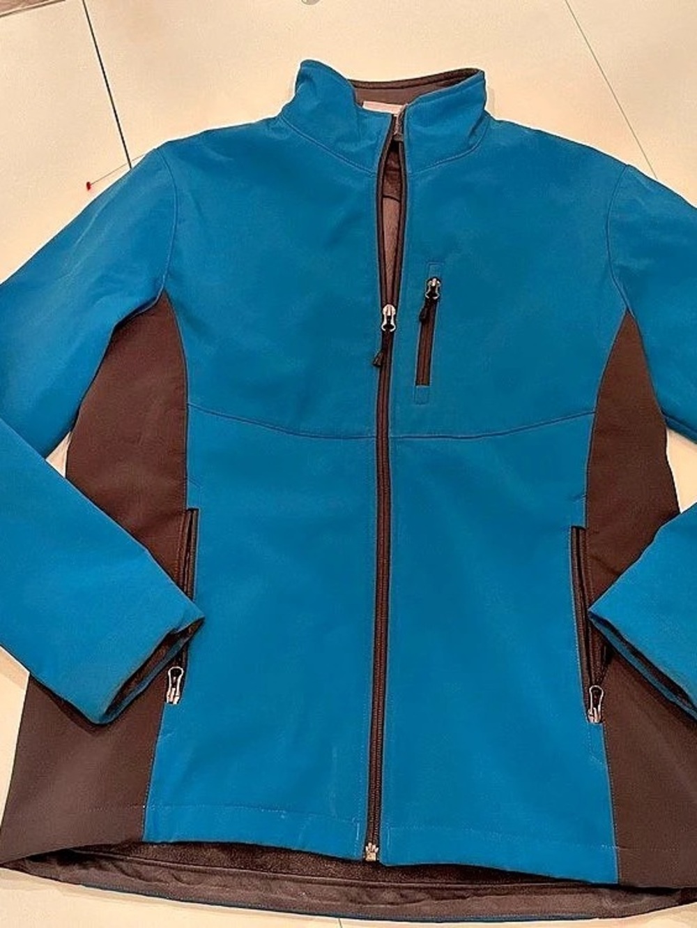 Storm Creek Women's Trailblazer Fleece-Lined Softshell Jacket Blue & Brown Size